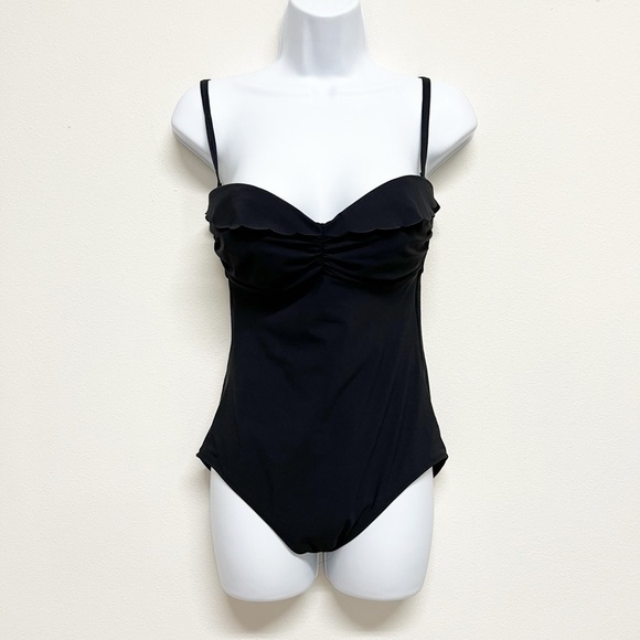 Heidi Klein Womens Gold Logo Clasp Backless Flutter Bust One Piece Swimsuit - Picture 2 of 11